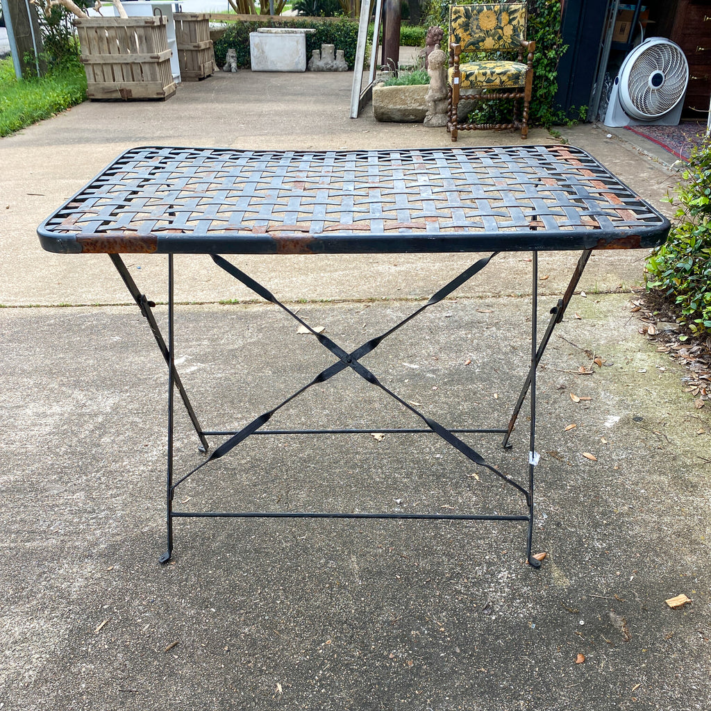Rustic 1940s French Wrought Iron Folding Garden Table – Laurier