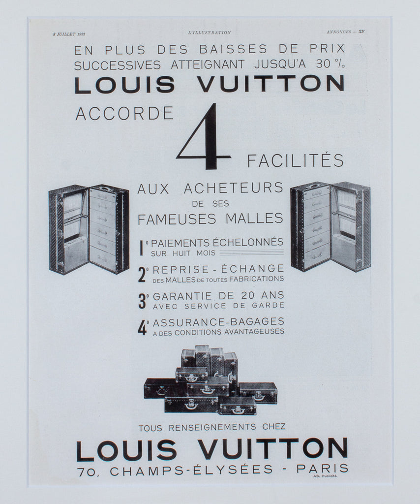 Matted Vintage Art Deco Louis Vuitton Trunk Print