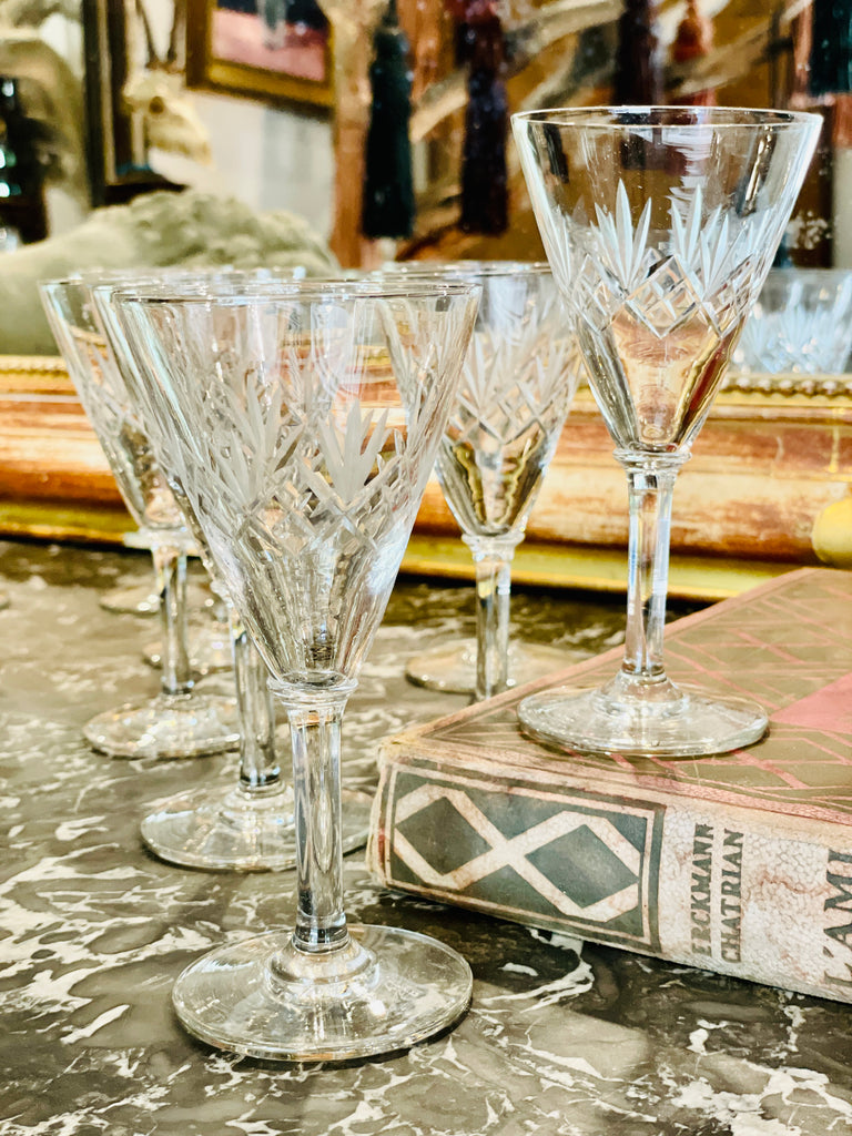 Vintage Cut Crystal Stemware — French Antiques Vintage French