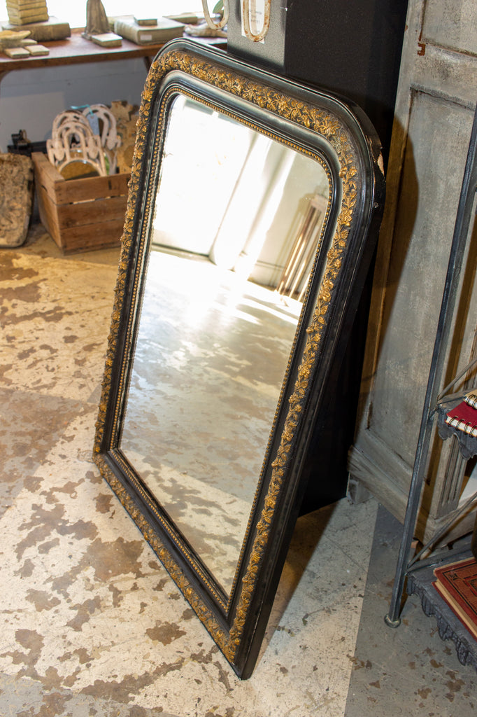 A Tall Antique Gold Leaf Louis Philippe Mirror from France, 19th Century -  Le Louvre French Antiques
