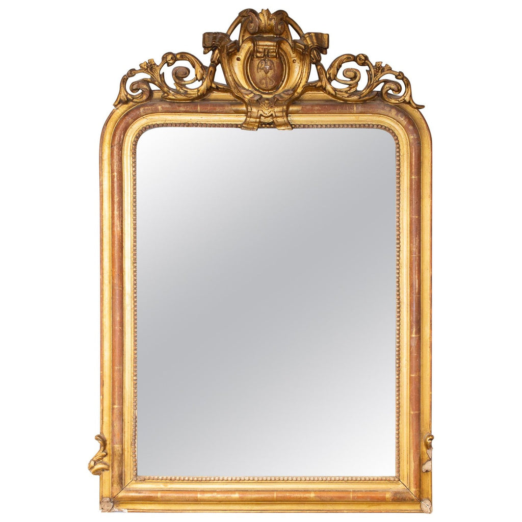 French 19th Century Gold Gilt Louis Philippe Mirror With Arched